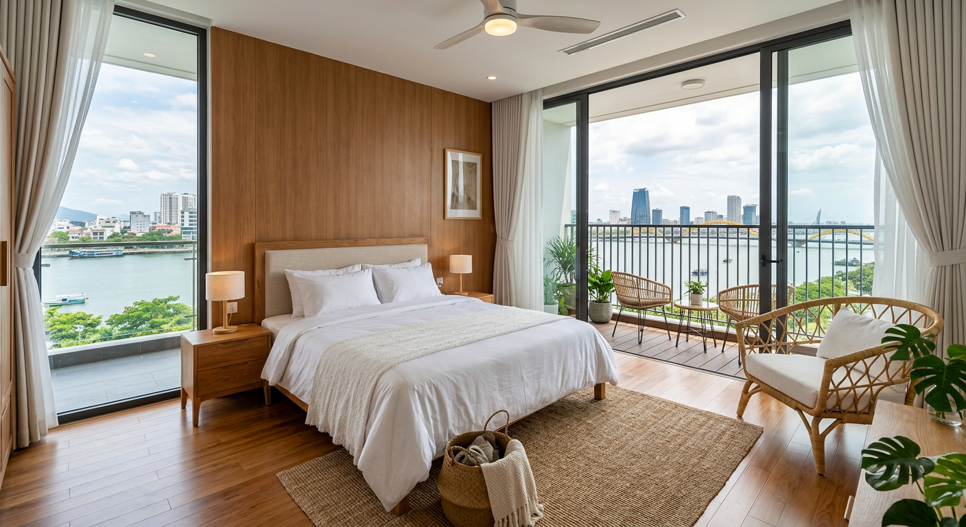 Căn hộ dịch vụ ban công view sông Hàn